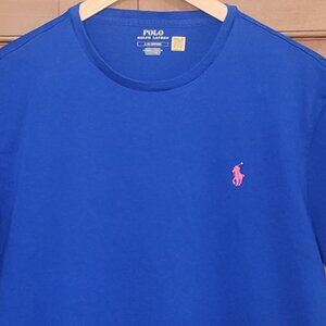 POLO Ralph Lauren Slim Fit Bold Blue Cotton Tee Large